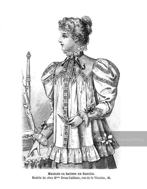 晨间女衬衫 - 法式复古风情图片素材