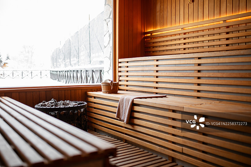 现代桑拿房，室内无人图片素材