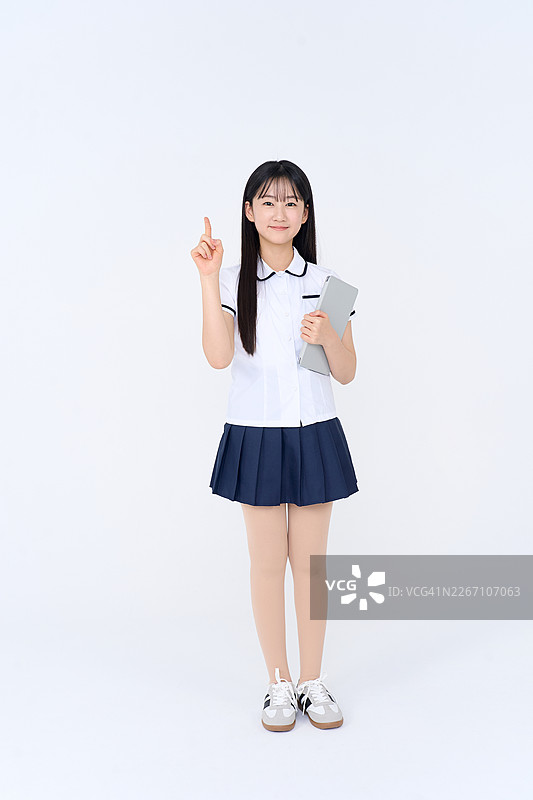 努基，手势，青少年，初中生，夏季校服图片素材