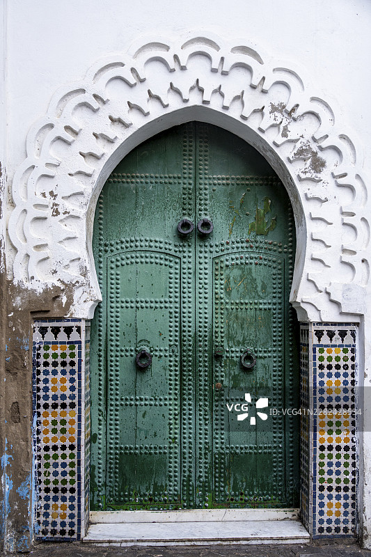 摩洛哥得土安的 Zaouia Sidi Haj Ali Baraka,建于 1708 年,位于北非图片素材