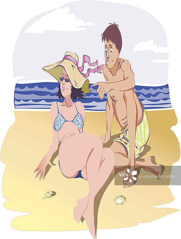 海滩调情图片素材