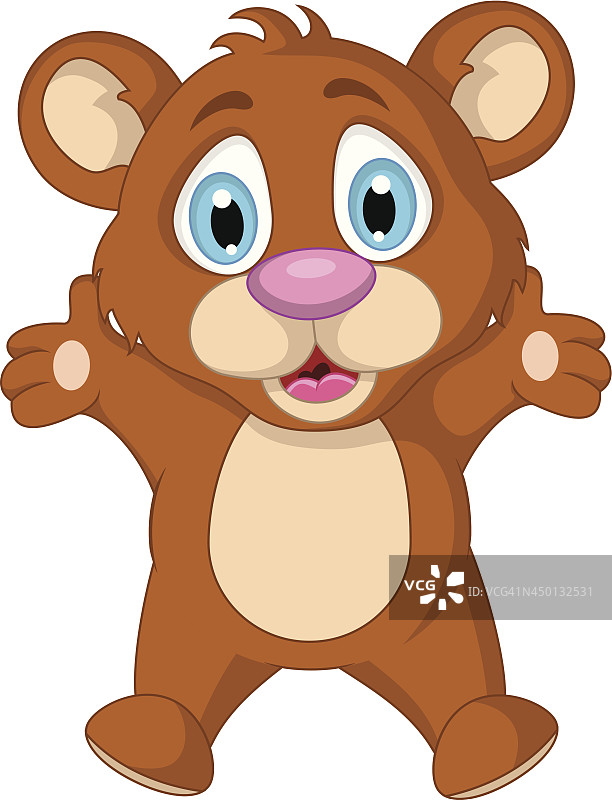 可爱的棕色小熊卡通图片素材