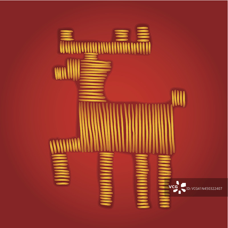 刺绣鹿图片素材