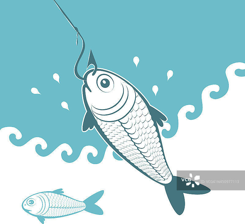 鱼咬钩图片素材