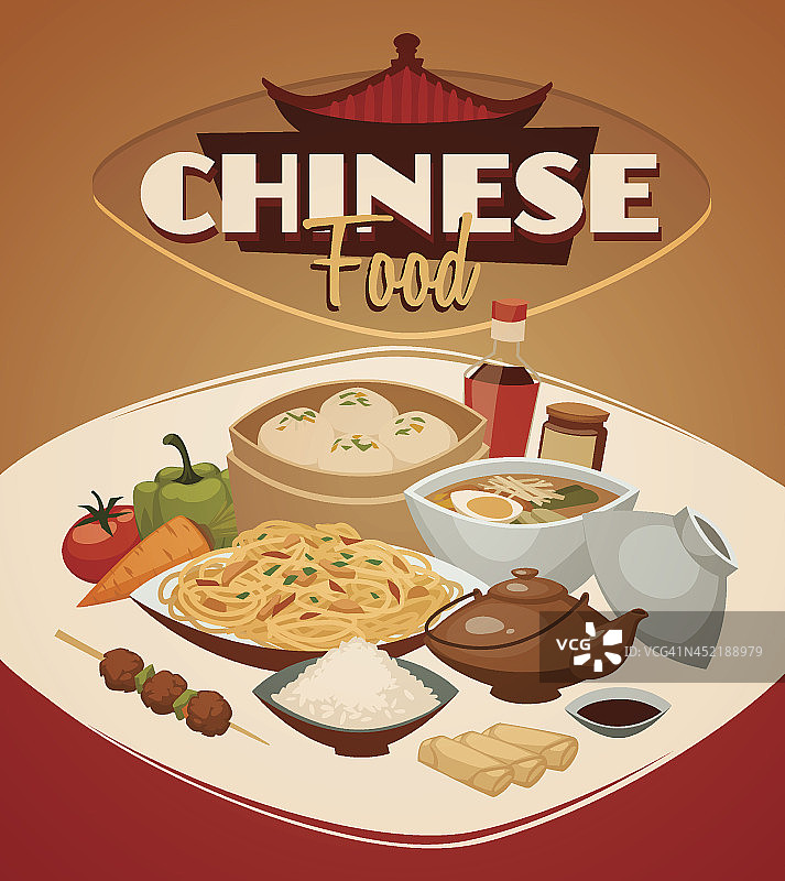 中式美食矢量背景图片素材