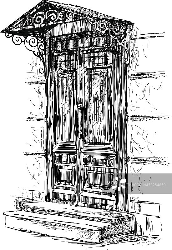 联排别墅的门图片素材