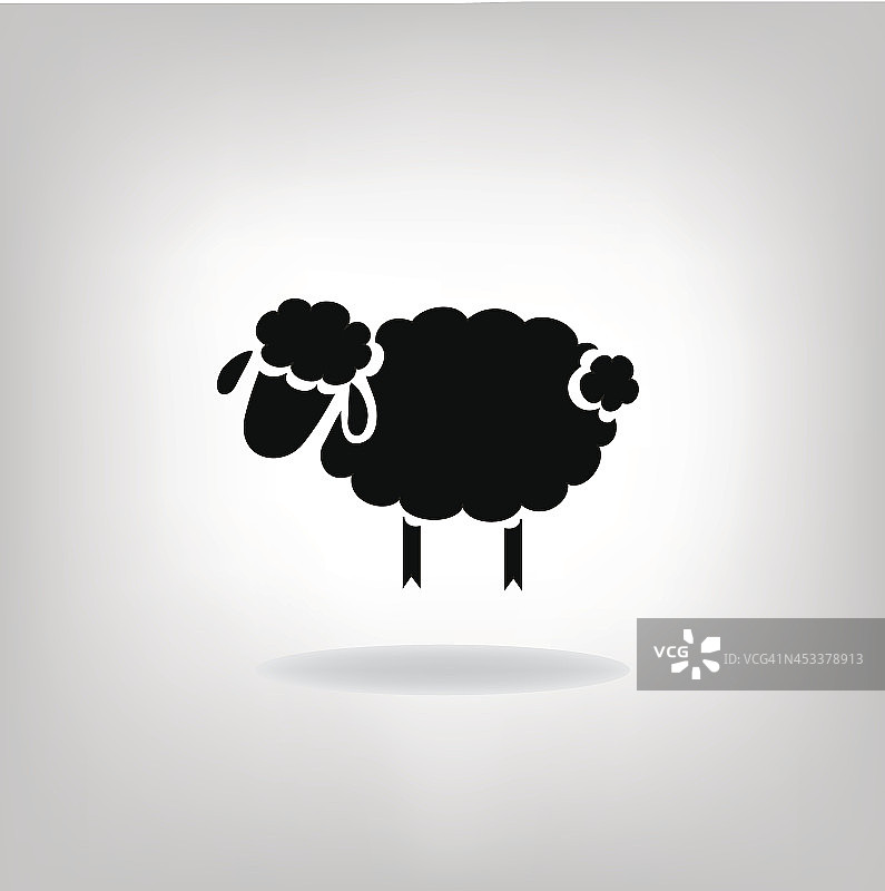 绵羊黑色轮廓图片素材