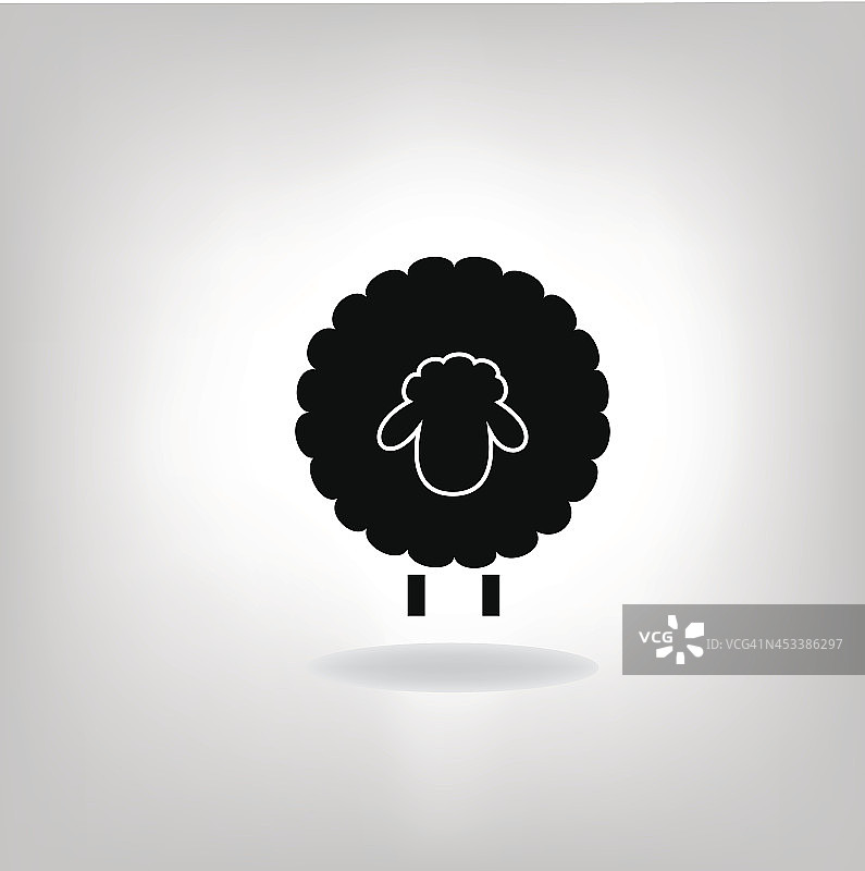 绵羊黑色轮廓图片素材