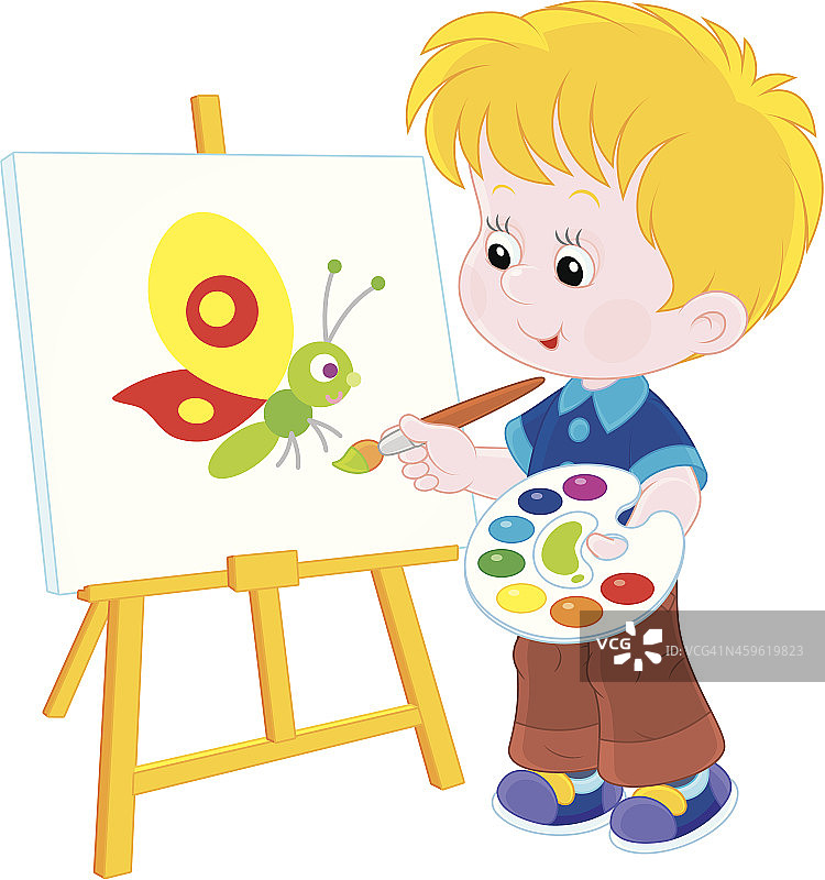 绘画中的小艺术家图片素材
