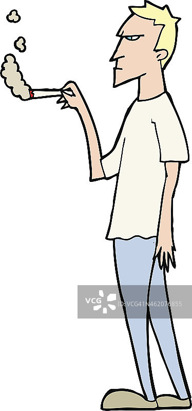 卡通恼怒的吸烟者图片素材