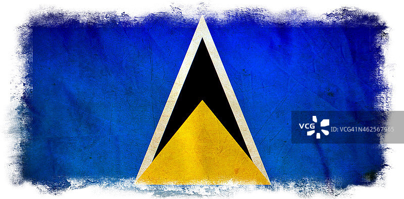 圣卢西亚做旧国旗图片素材