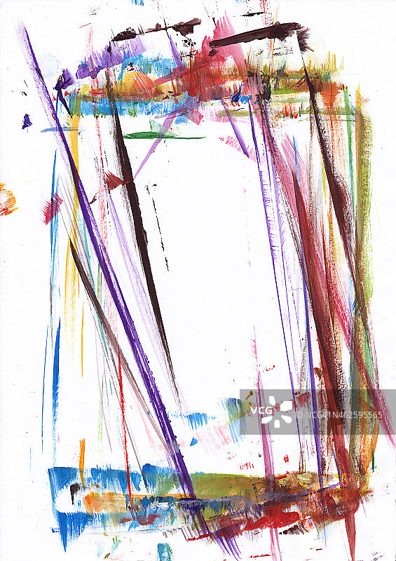 抽象彩色油画边框图片素材