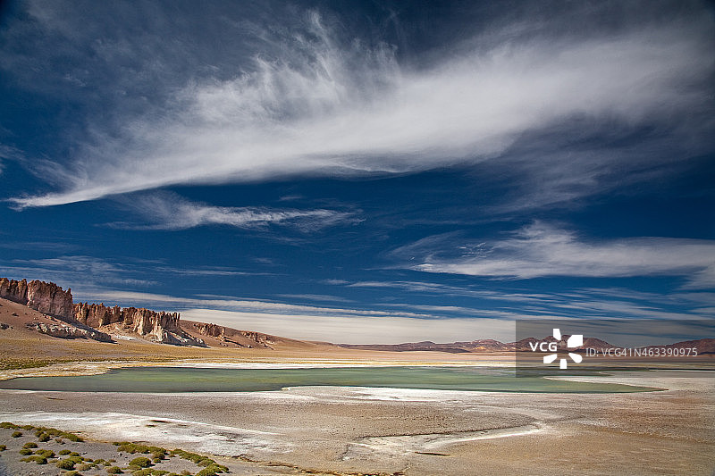 智利火烈鸟国家保护区塔拉盐湖图片素材