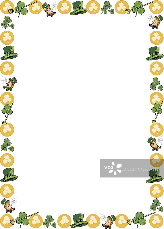 三叶草帽子边框图片素材