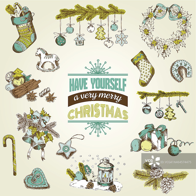 复古圣诞贺卡图片素材