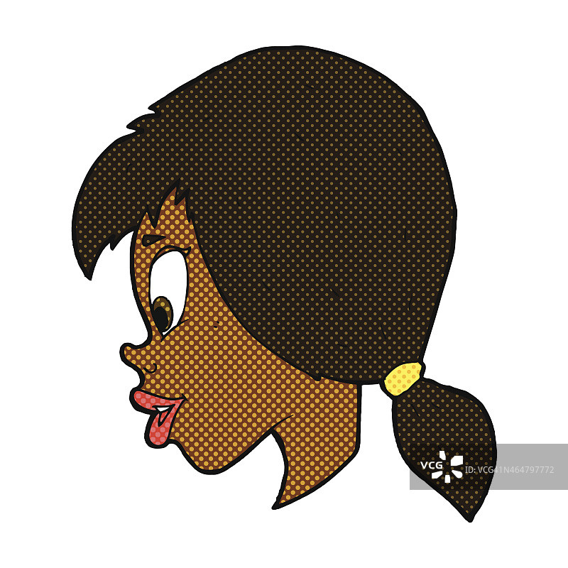 卡通漫画风漂亮女性面部图片素材