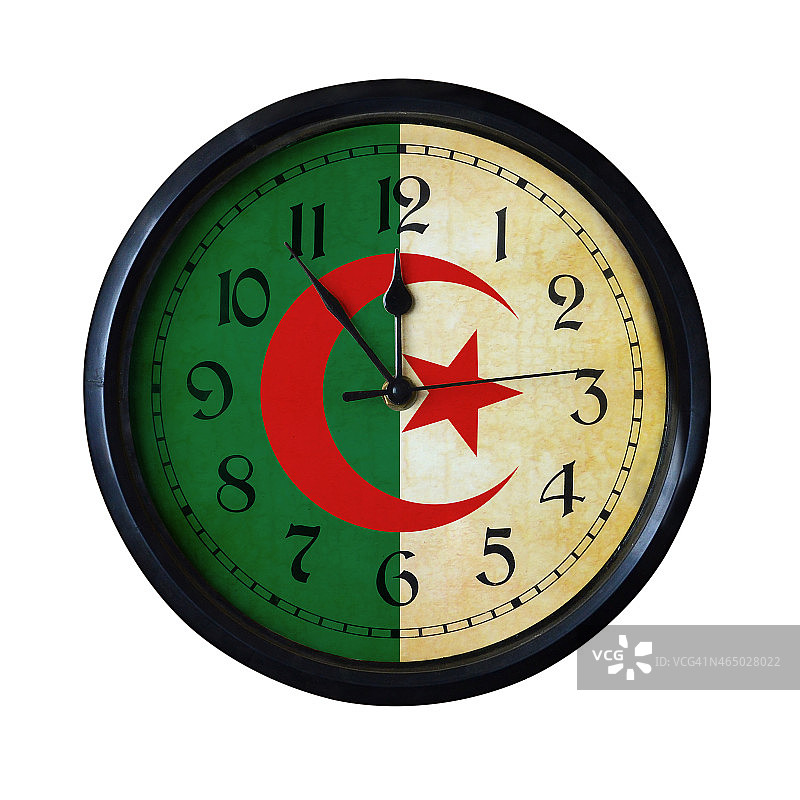 阿尔及利亚国旗挂钟图片素材