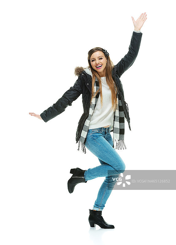 跳舞的快乐女人图片素材