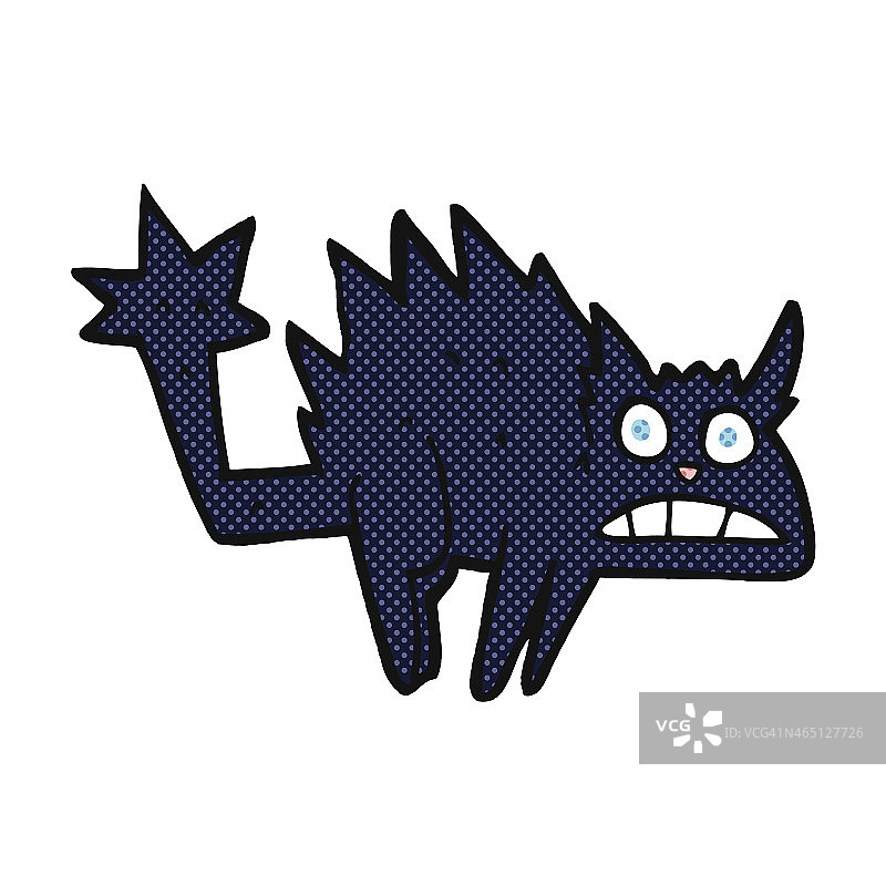 卡通受惊的黑猫图片素材