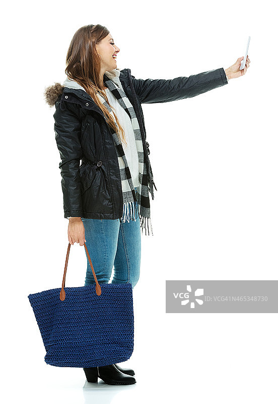 快乐的女人自拍图片素材