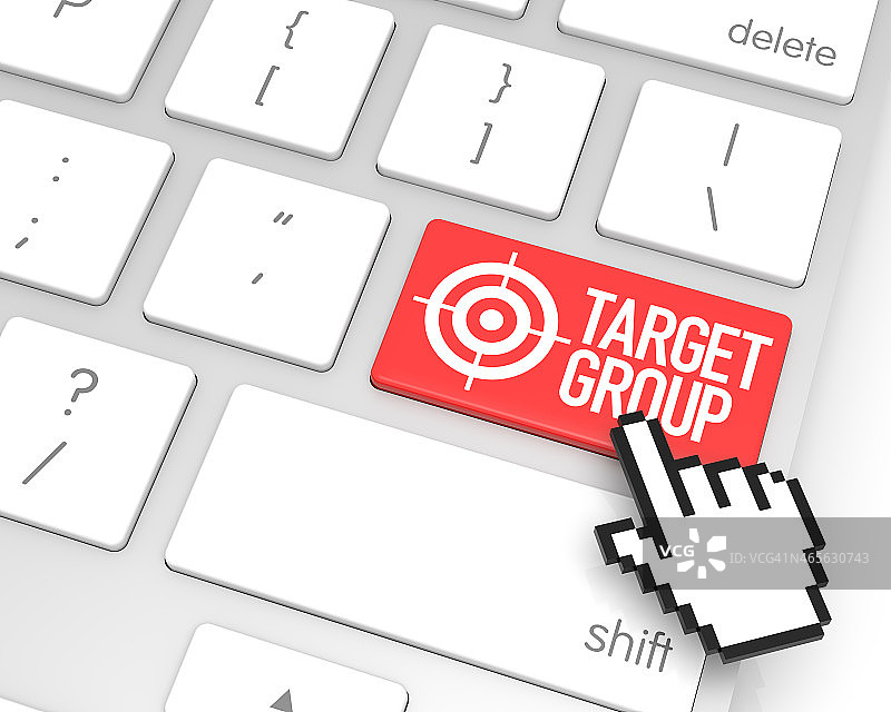 目标群体进入键图片素材