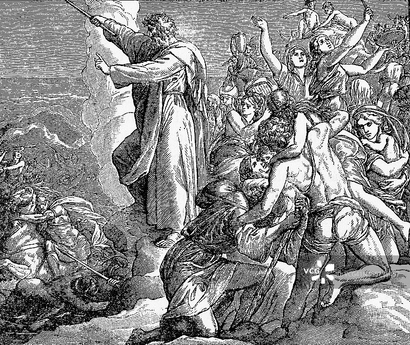 埃及人在红海中溺水图片素材