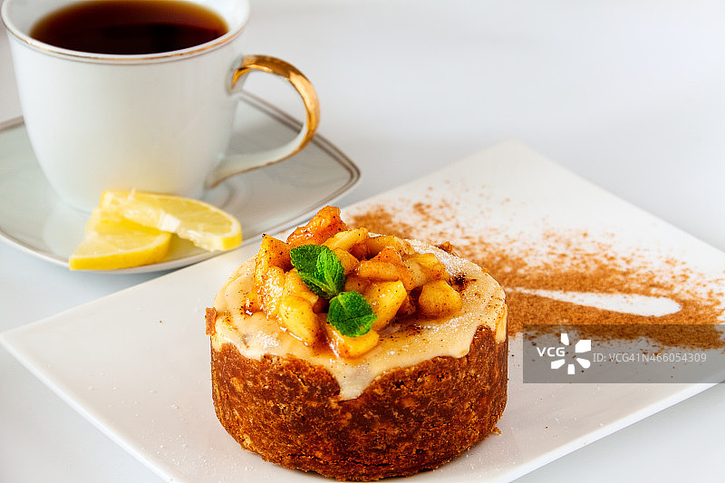 肉桂苹果芝士蛋糕图片素材