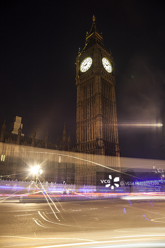 大本钟夜景剪影图片素材