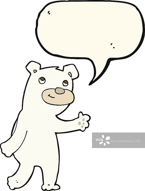 带对话气泡的可爱卡通北极熊图片素材