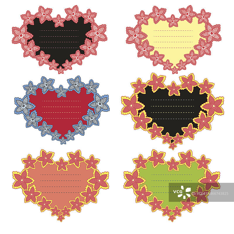 心形矢量框架图片素材