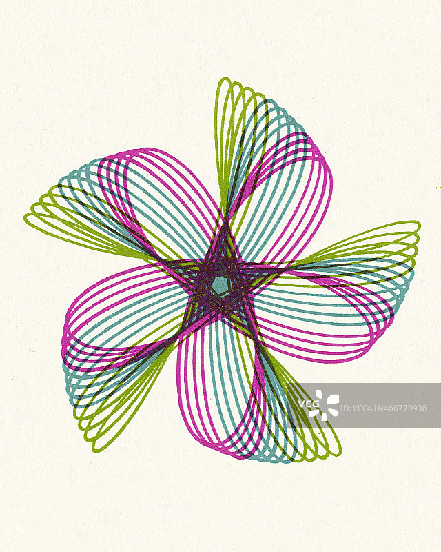 彩色风车线条画图片素材