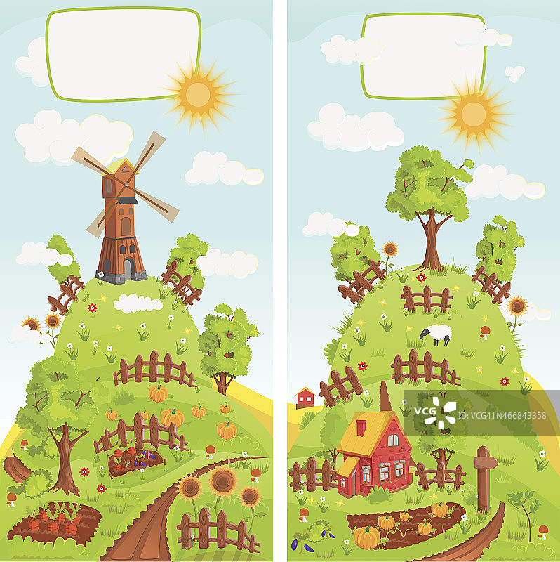 乡村风景矢量素材图片素材