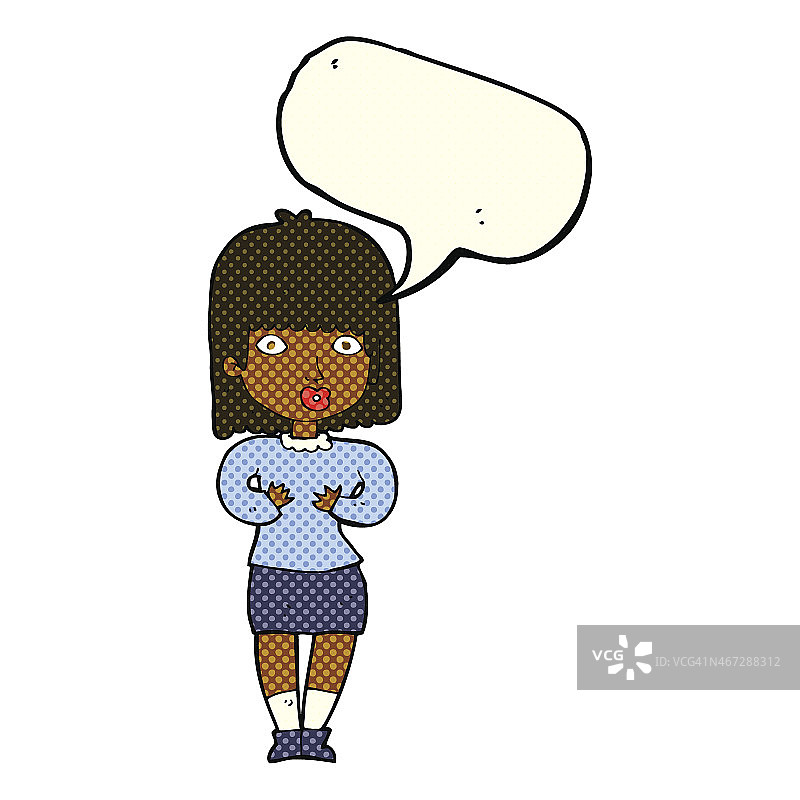 卡通震惊了女人的言语泡泡图片素材