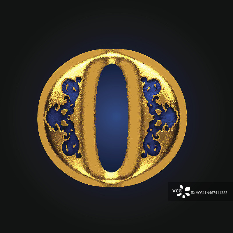 矢量金色字母O图片素材