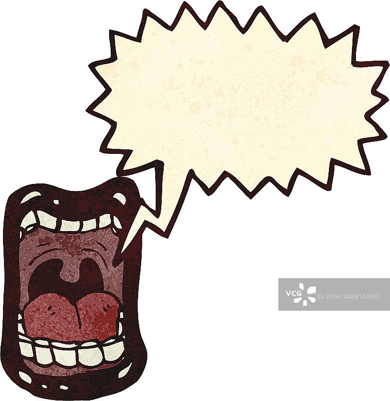 复古卡通尖叫的嘴图片素材