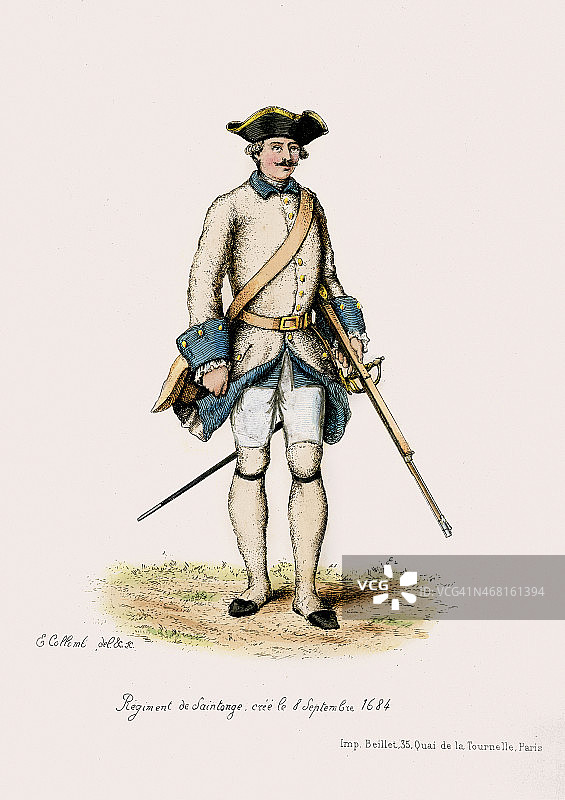 法国军队 - 桑通日军团士兵（1684年）图片素材