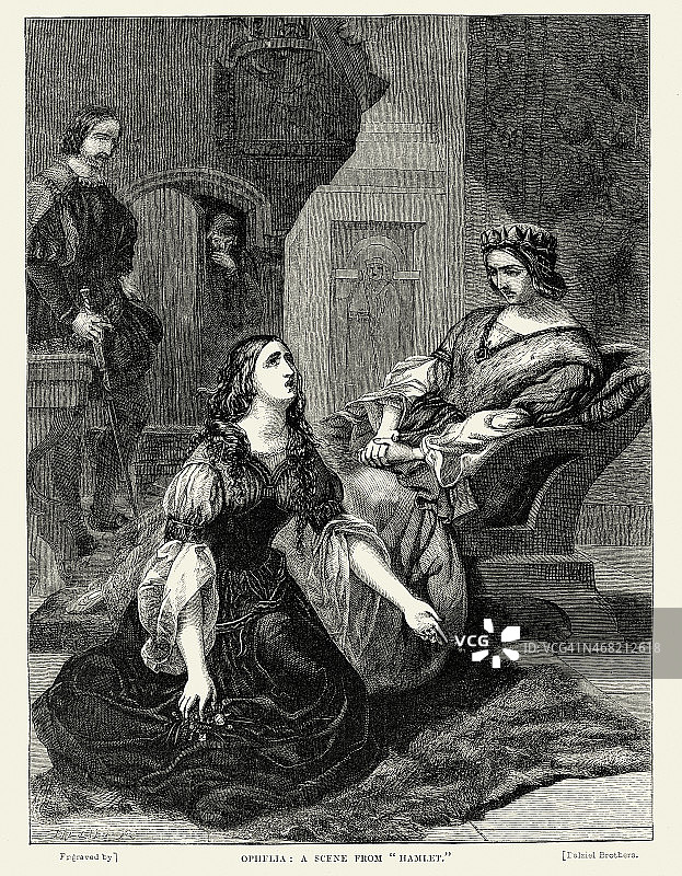 《哈姆雷特》中的奥菲莉亚场景图片素材