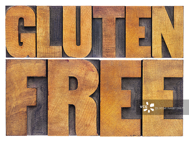 木质字体的无麸质文字图片素材