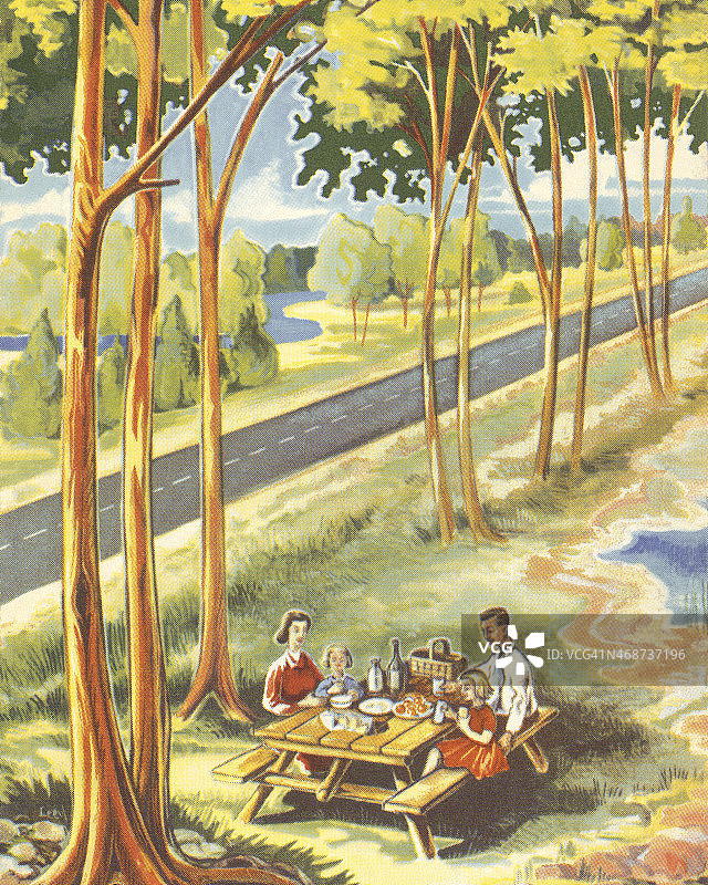 乡村家庭野餐图片素材