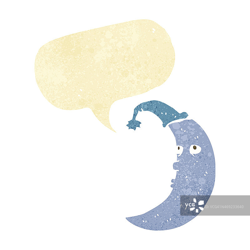 带气泡的卡通睡月亮图片素材