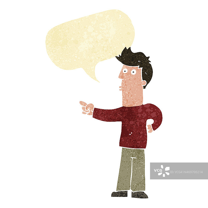 带对话气泡的好奇卡通男人图片素材