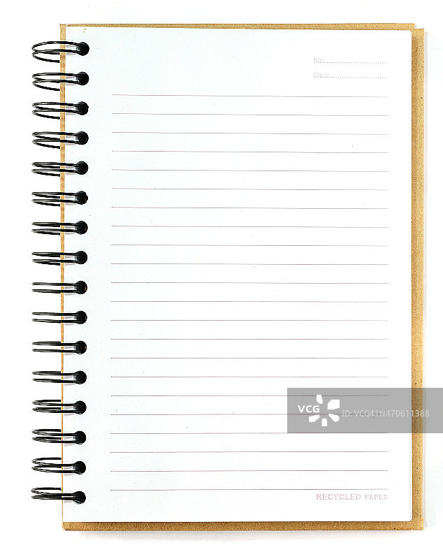 再生纸环形笔记本图片素材