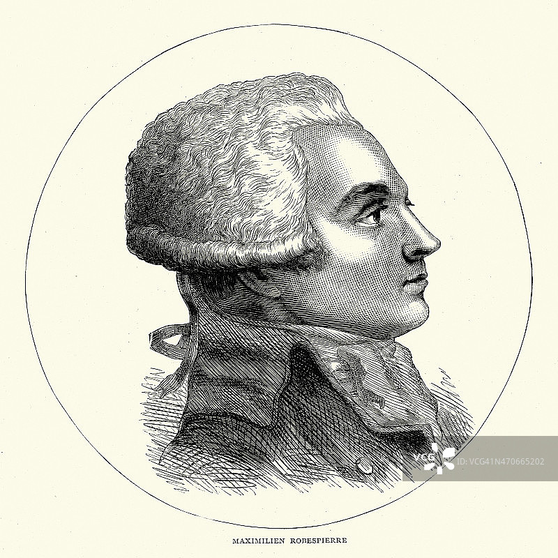 法国革命家马克西米连·罗伯斯庇尔的肖像图片素材
