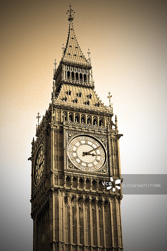 伦敦大本钟与古老建筑图片素材