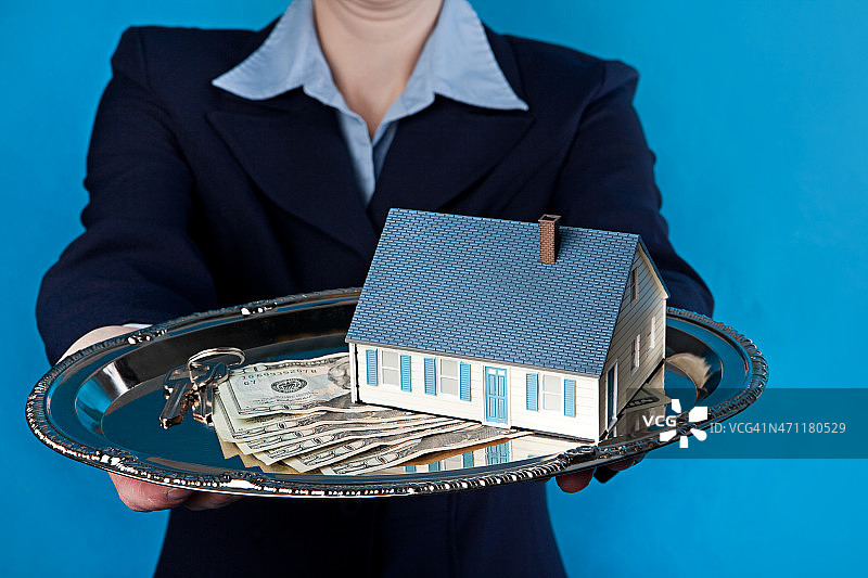 银盘上的房地产图片素材