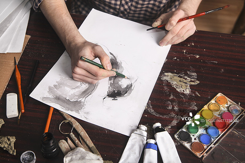 艺术家绘画图片素材