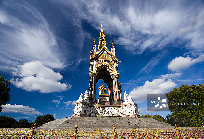 英国伦敦的阿尔伯特纪念碑图片素材