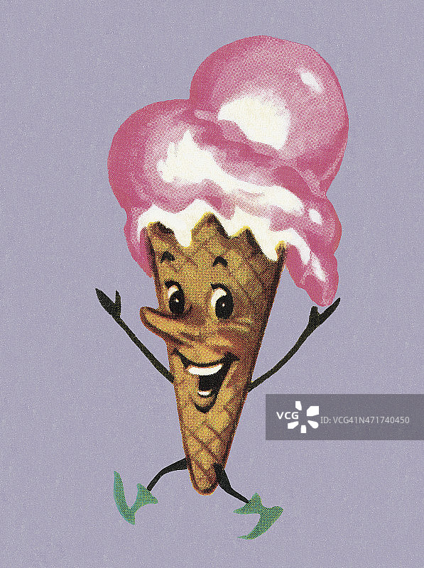 跳舞的冰淇淋甜筒图片素材