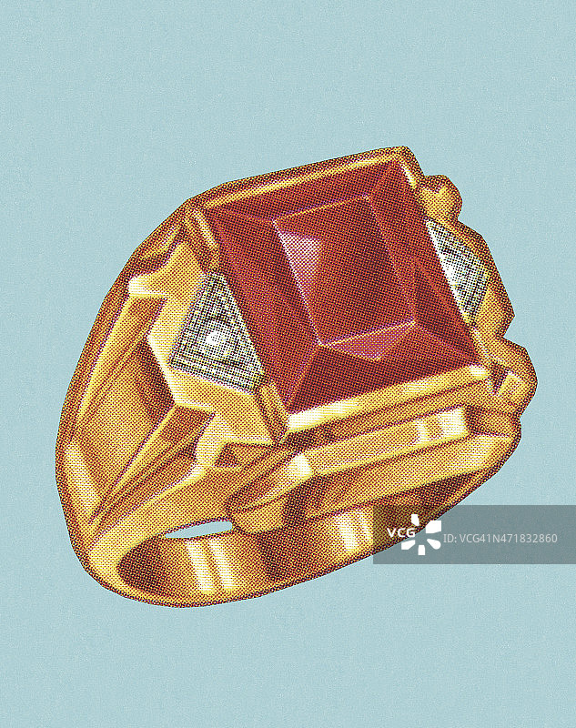 男人的红色宝石戒指图片素材