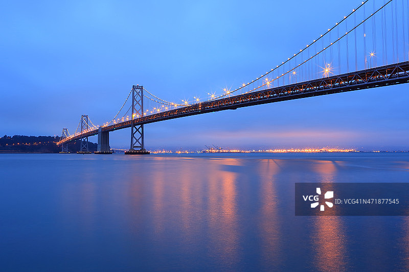 旧金山：从海傍街看海湾大桥图片素材